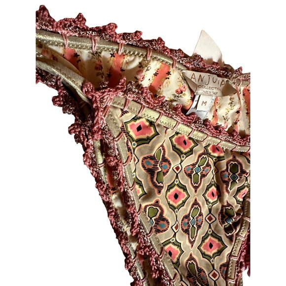 Anjuna Reversible Bikini Carina Mix Fiore Rosa Floral Medium Made In Italy $438 - Picture 8 of 12